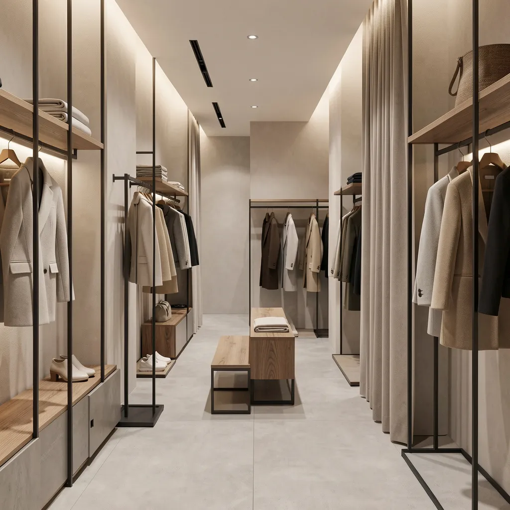 Warm hallway with designer furniture