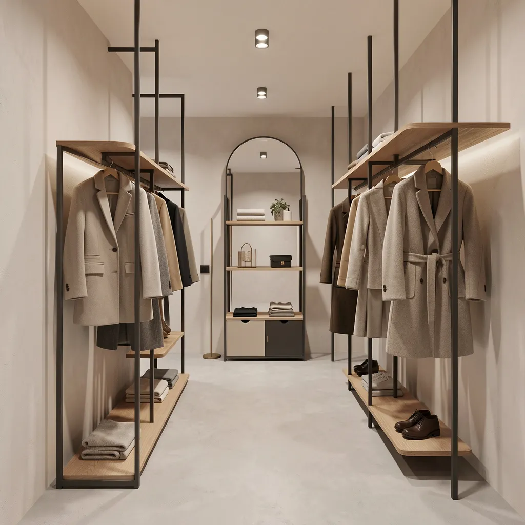 Walnut hallway bench with storage