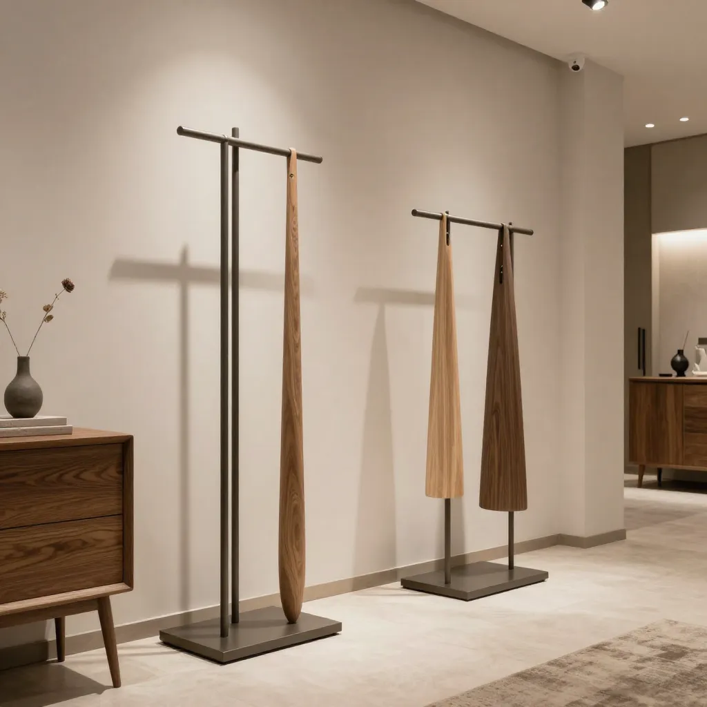 Modern entryway with coat hooks and bench