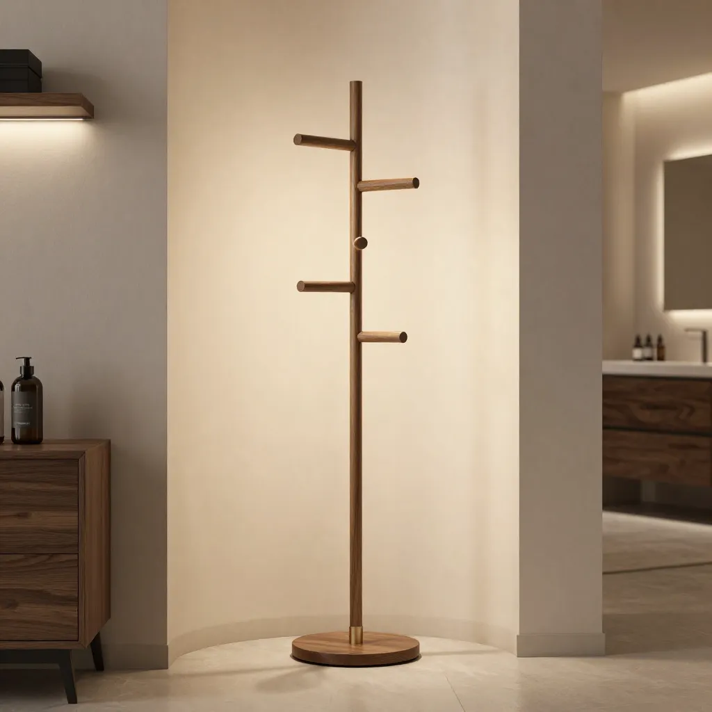 Steel storage rack with wooden shelves