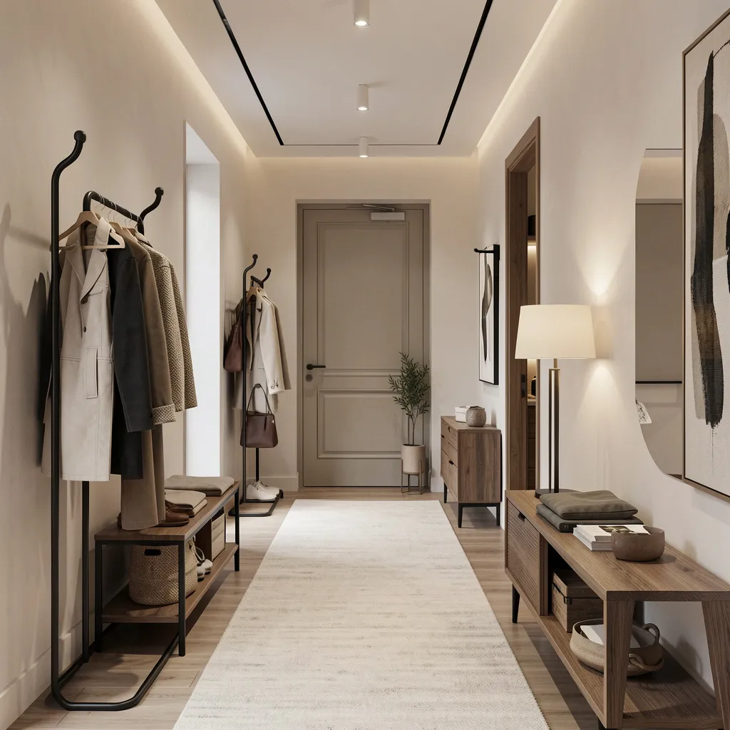 Tall coat rack with umbrella stand