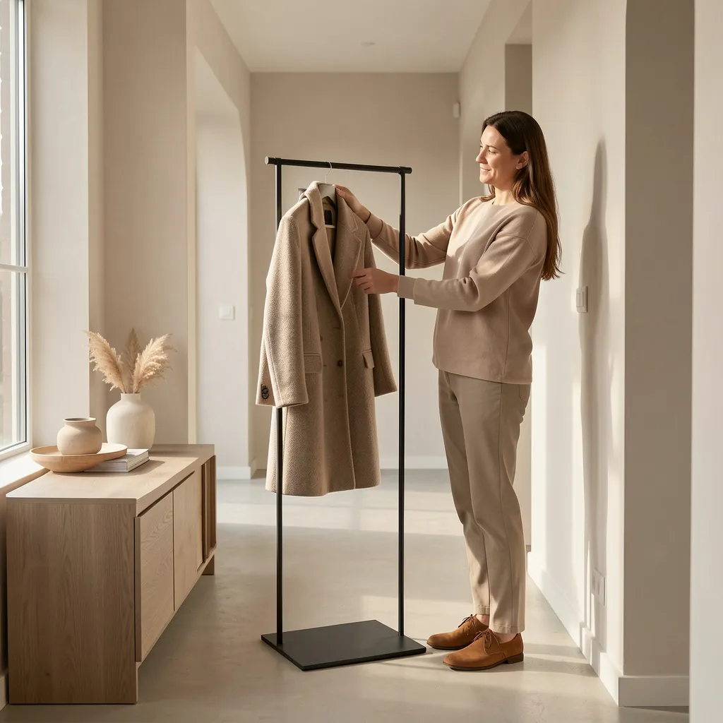 Entryway with coat hooks
