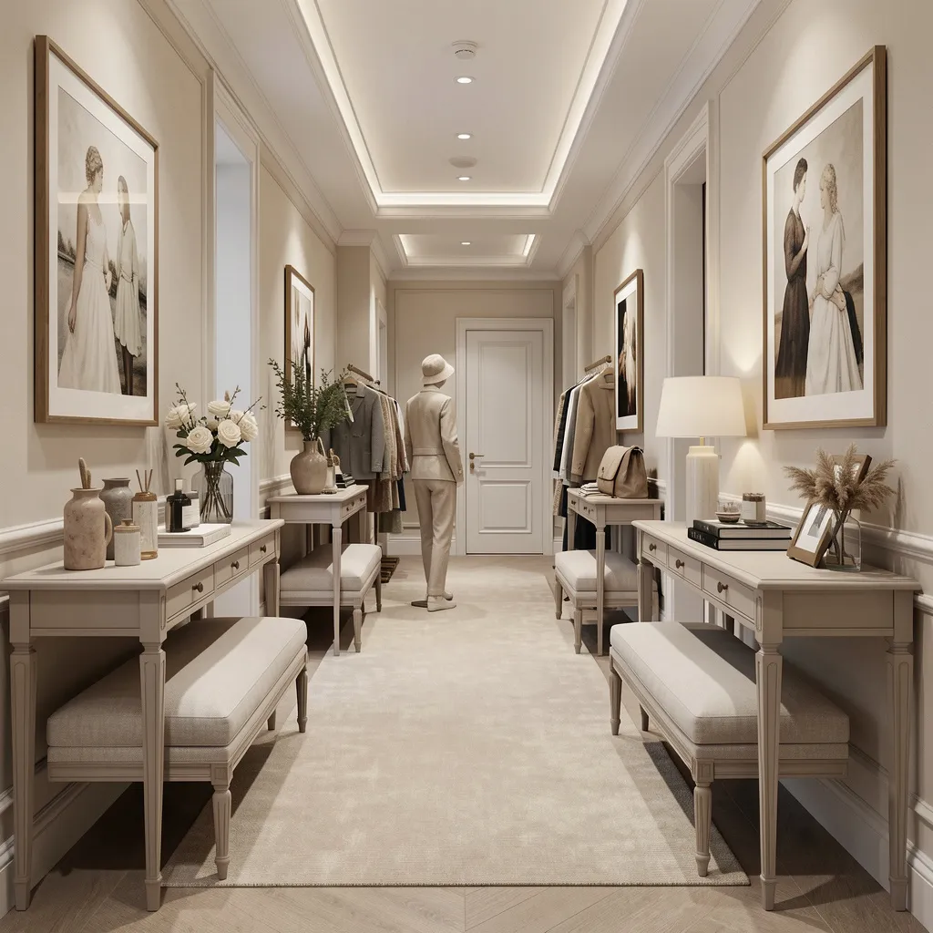 Designer coat stand in corner