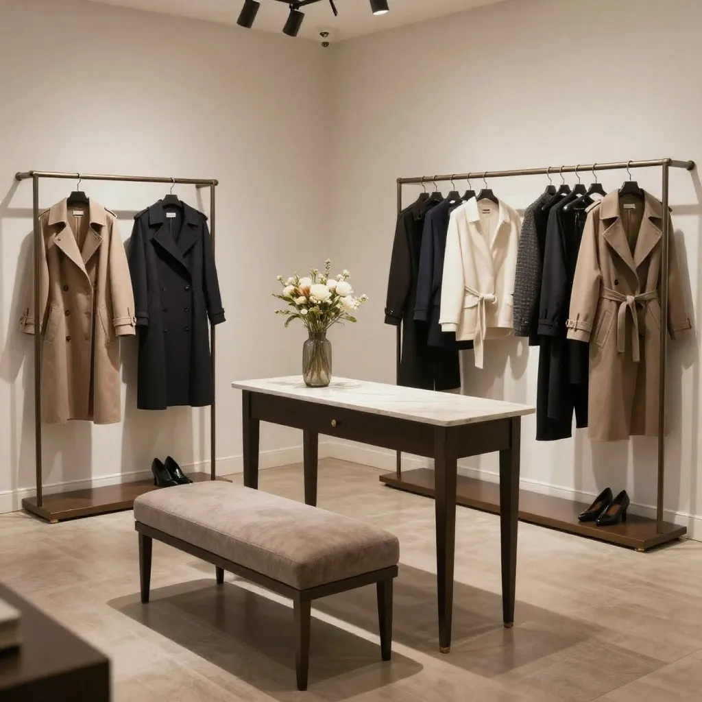 Leather bench in hallway